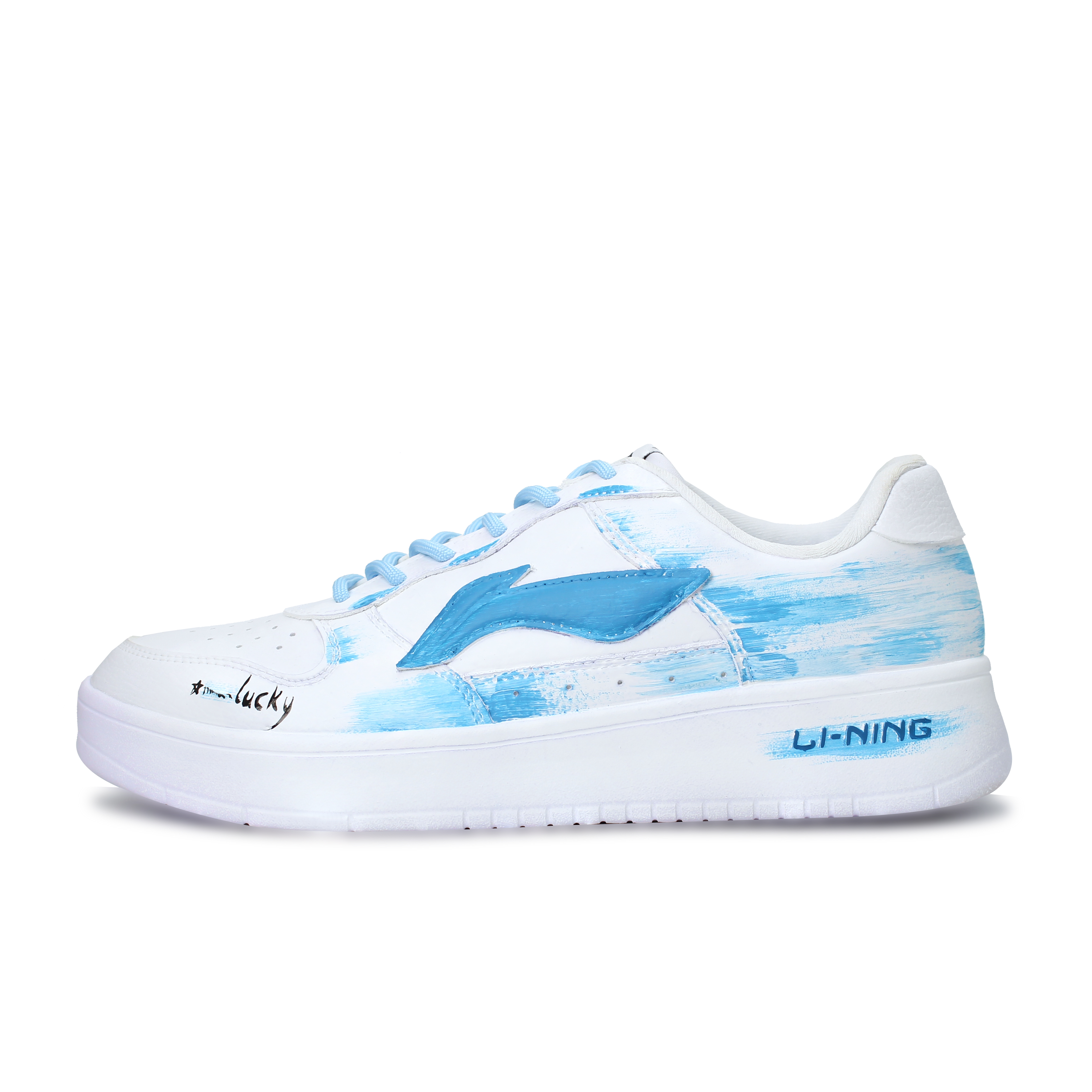 LINING Pontoon Boats Skateboard Shoes Unisex Low top Blue White