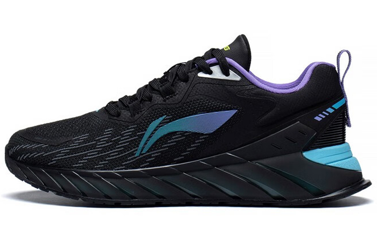 LiNing Wear-Resistant Low-Top Running Shoes Men's Black Blue