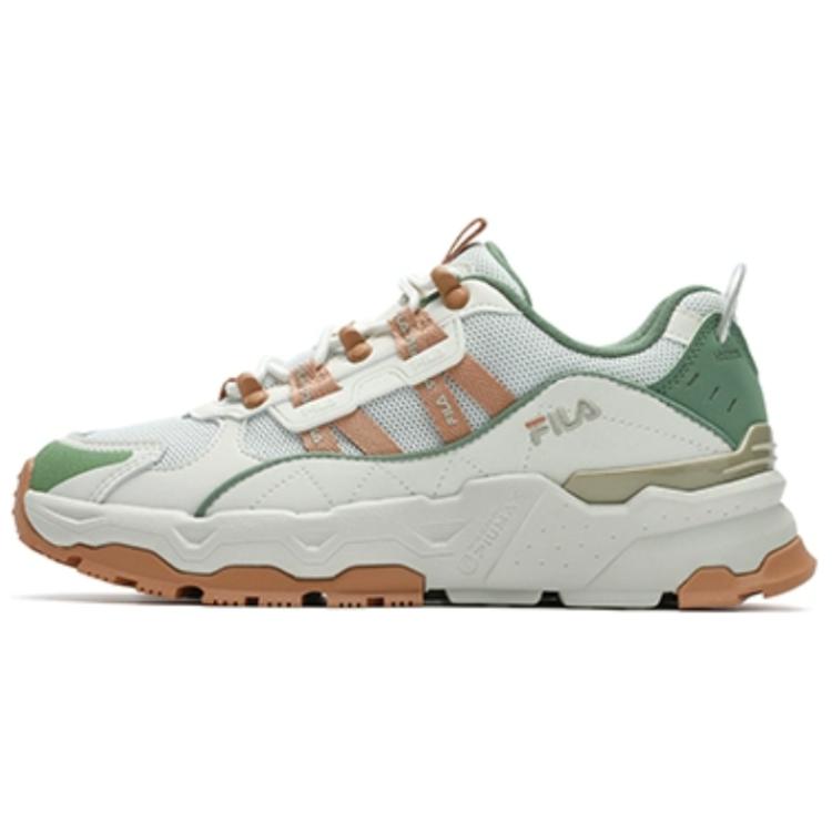 FILA TREK Anti-Slip And Wear-Resistant Breathable Low-Top Chunky Sneakers Women's Green Gray Umber