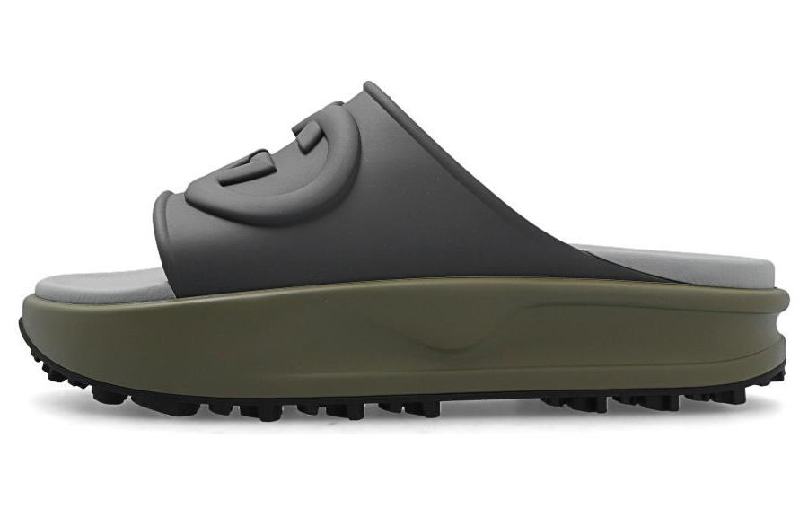 GUCCI Sandal 'Interlocking G   Dark Grey Khaki'