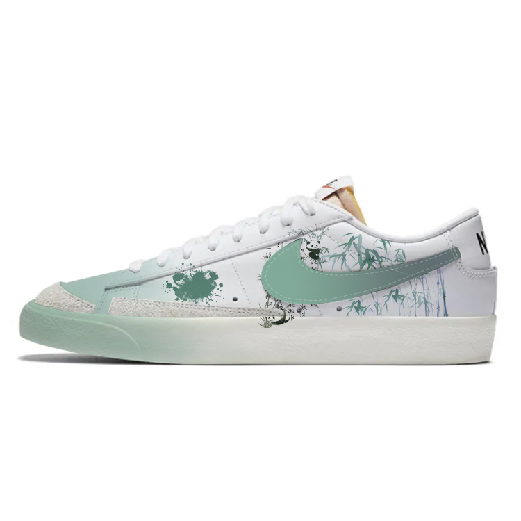 Nike Blazer Anti-Slip Wear-Resistant And Impact-Resistant Low-Top Skateboard Shoes Unisex White Green