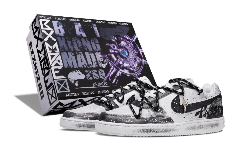 Nike EBERNON Low top Skateboard Shoes Men's Black White