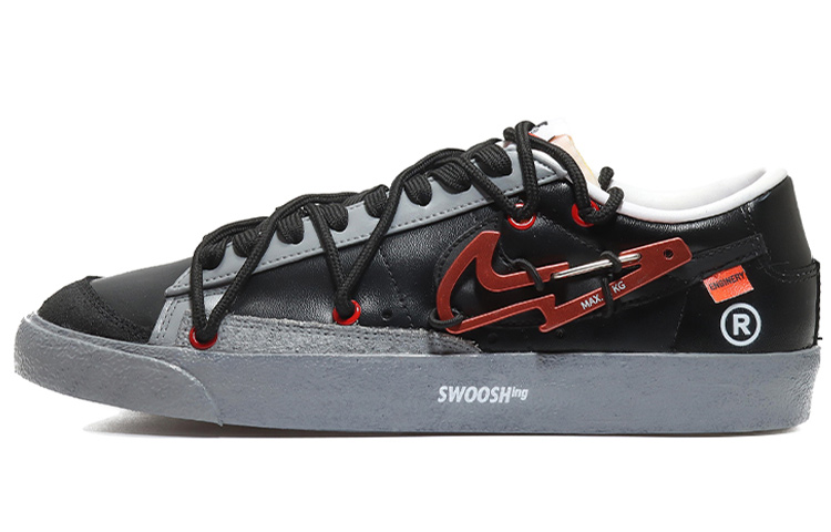 Nike Blazer Low 77 Vintage Low-Top Skateboard Shoes Unisex Black Red