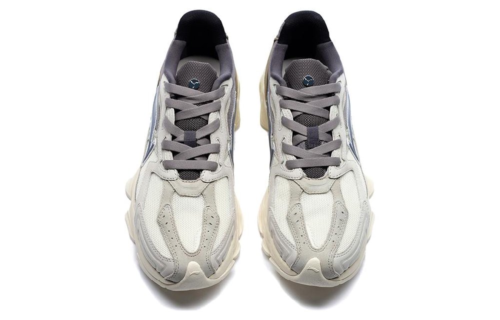 LI-NING 1990 Cushioning Anti-Slip And Wear-Resistant Low-Top Casual Shoes Men's White Gray