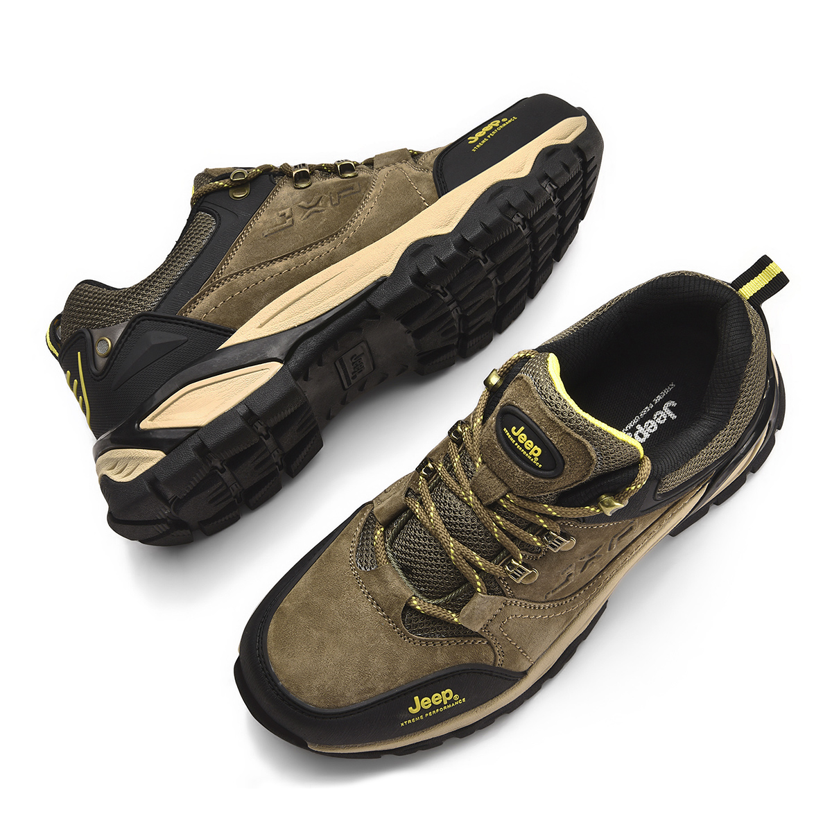 Jeep Mountaineering & Hiking Shoes Men's Low top Khaki/Black купить в интернет-магазине Yoocart с быстрой доставкой по России.