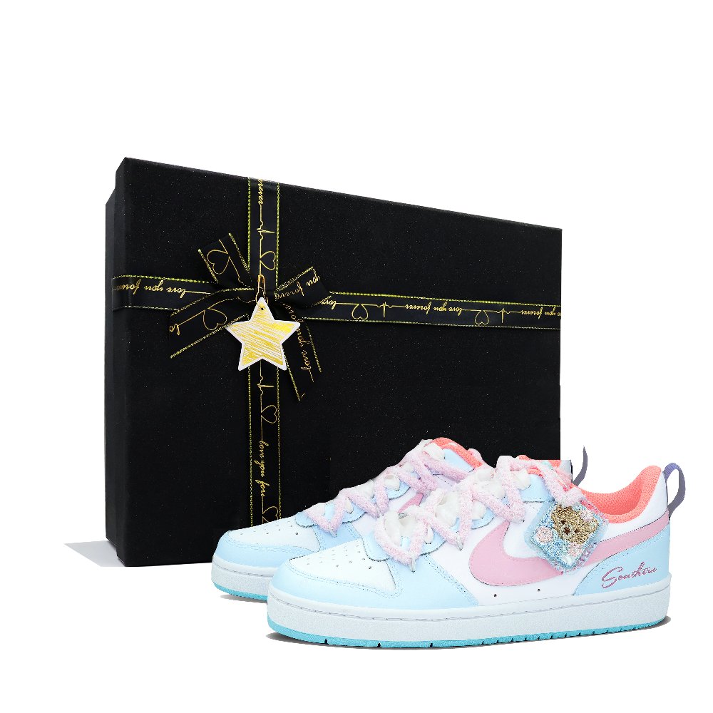 Nike Court Borough Skateboard Shoes Women's Low Top Pink/White