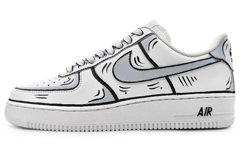 Nike Air Force 1 Coverage Warm Low-Top Skateboard Shoes Men's Black Gray