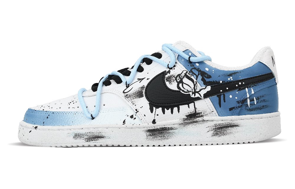 Nike Court Vision 1 Crushed Ice Blue Rose Anti Slip Wear Resistant Low Top Skateboard Shoes Men's Blue White