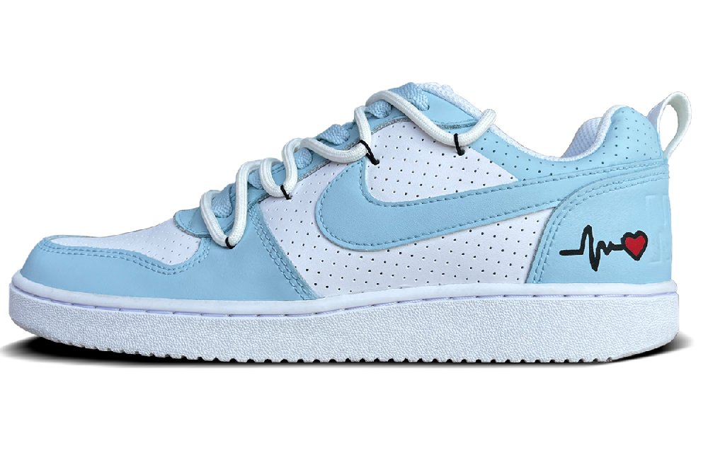 Nike Court Borough Anti-Slip Wear-Resistant Low-Top Skateboard Shoes Men's Blue White