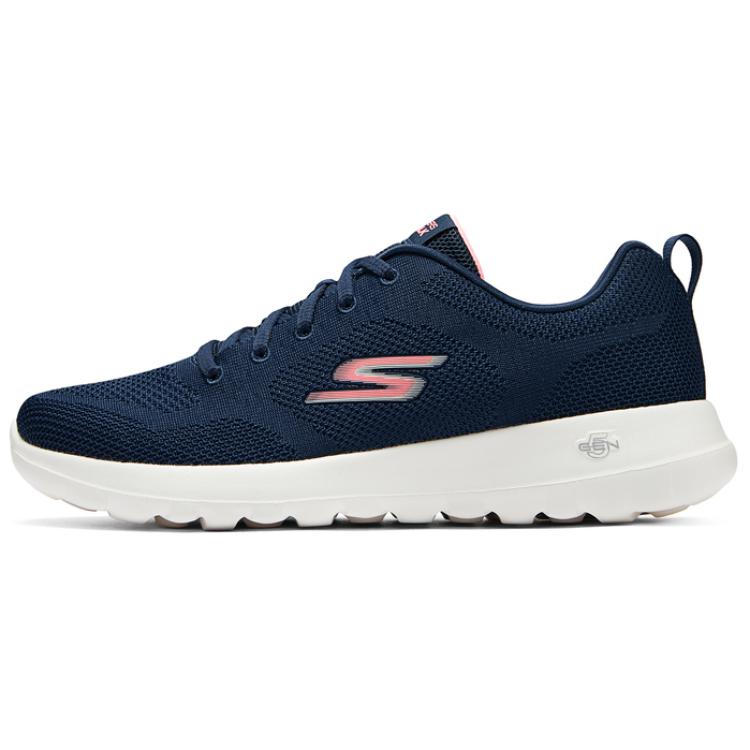 Skechers Cushioned Slip-Resistant Low-Top Running Shoes Women's Blue Pink