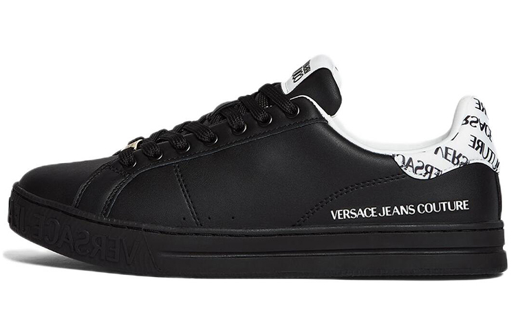 VERSACE JEANS Couture Versace COURT 88 Logo Stylish Skateboarding Shoes Men's Black