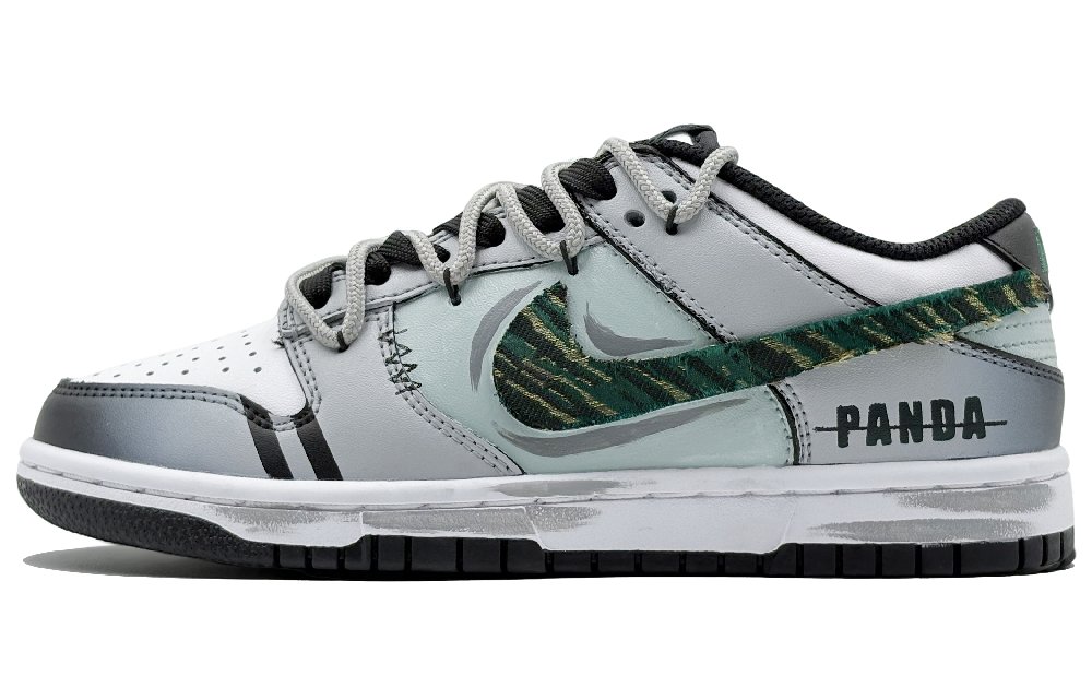 Nike Dunk He Su Space, Iridescent Blue Plaid Abrasion Resistant Low Top Skateboard Shoes Men's Gray White