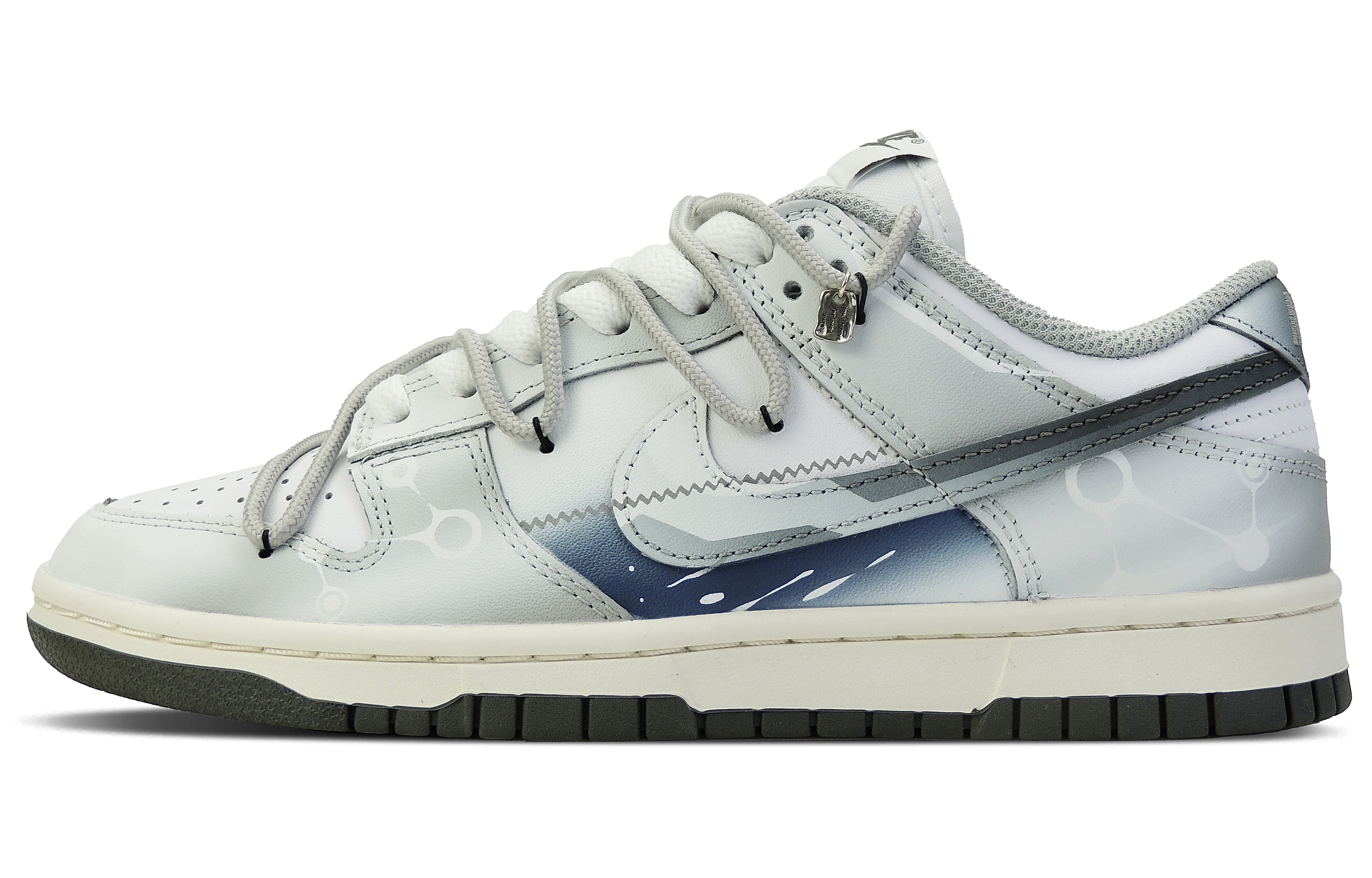 Nike Dunk Rapid Collection AMG ONE Low-Top Skateboard Shoes Silver Black Blue