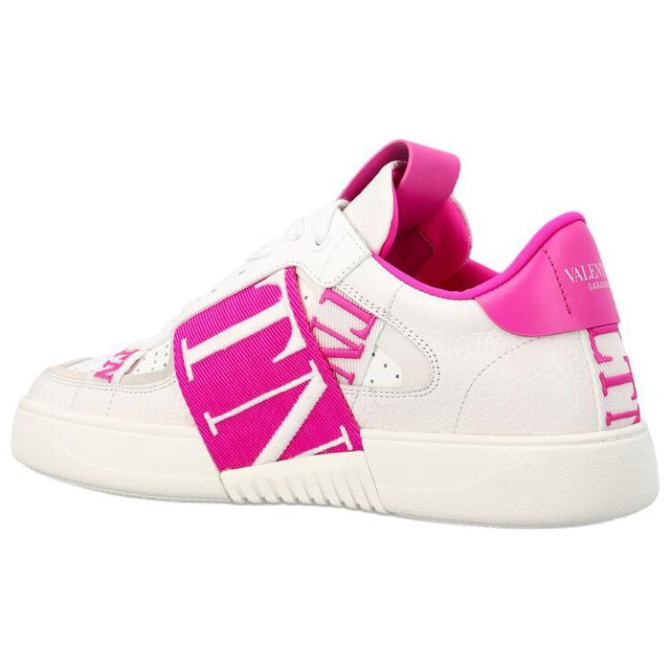Valentino Low Top Skateboard Shoes Women's White Pink