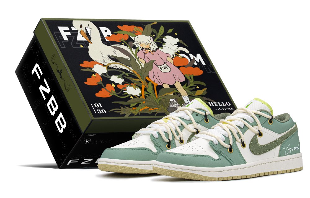 Jordan Air Jordan 1 FZBB Low Top Vintage Basketball Shoes Women's Matcha Green