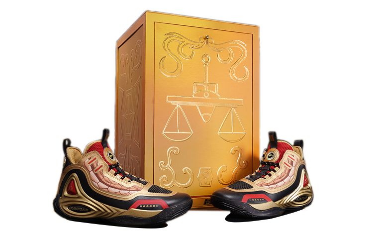 361° Zengo Saint Seiya Collaboration Dohko High-Top Basketball Shoes Men's Black Gold Holy Robe Box Included