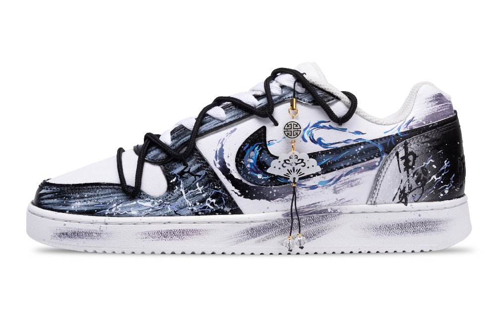Nike EBERNON Shen Gongbao, The Spirit Of China Slip Resistant Low Top Skateboard Shoes Women's Blue White