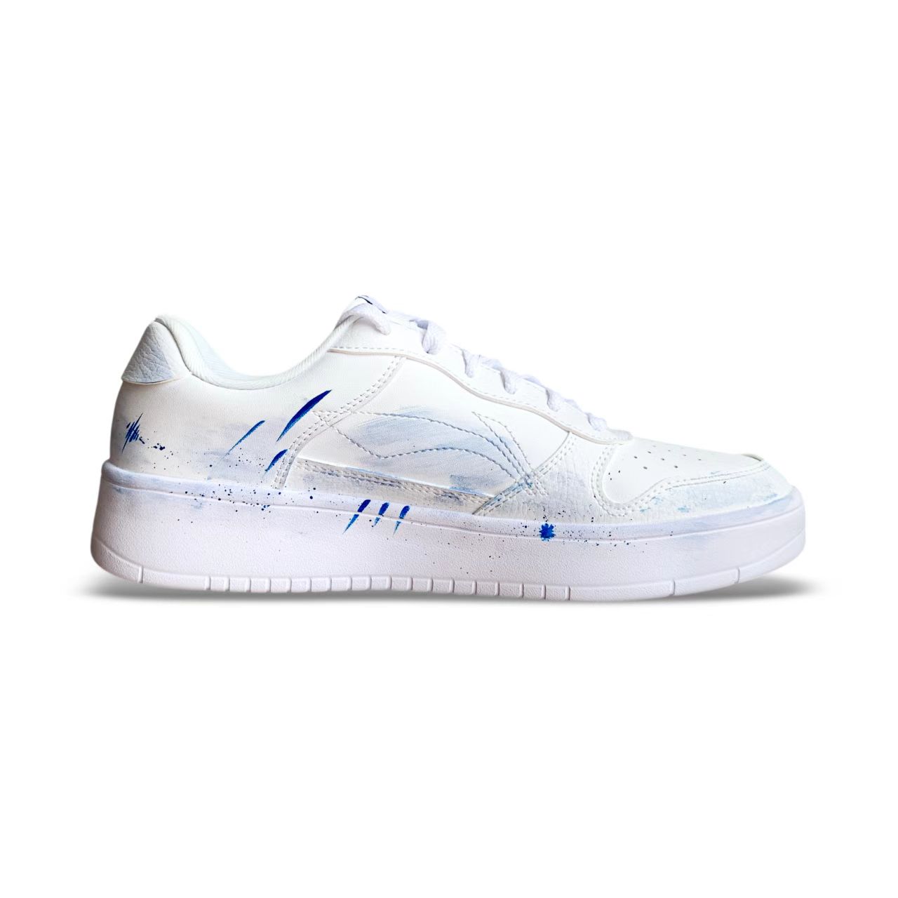 LiNing Pontoon Boats Slip Resistant Lightweight Height Increasing Low top Skateboard Shoes Unisex White Blue