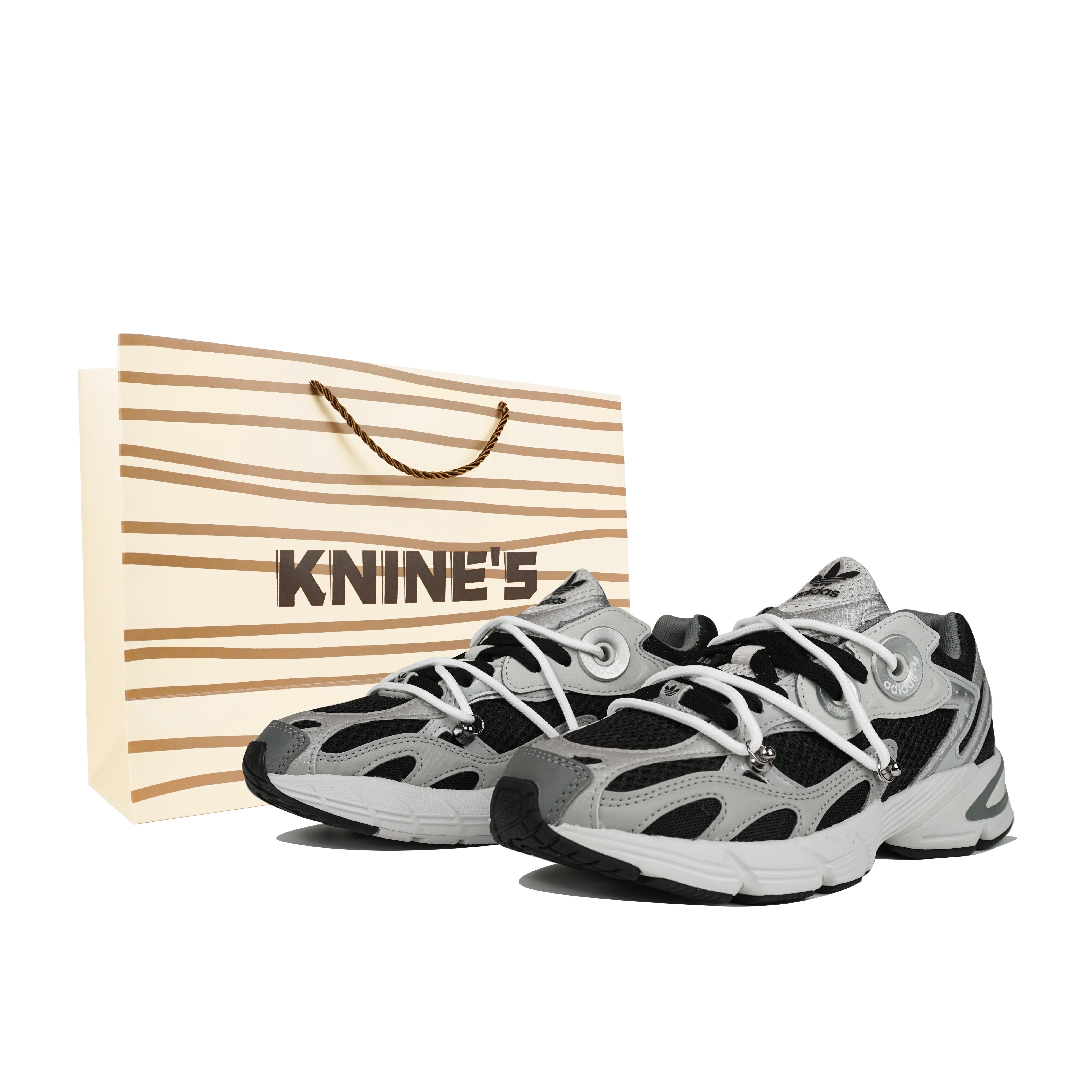 Adidas Originals Astir Kuji Anti-Slip Wear-Resistant Low-Top Casual Shoes Women's Black Silver