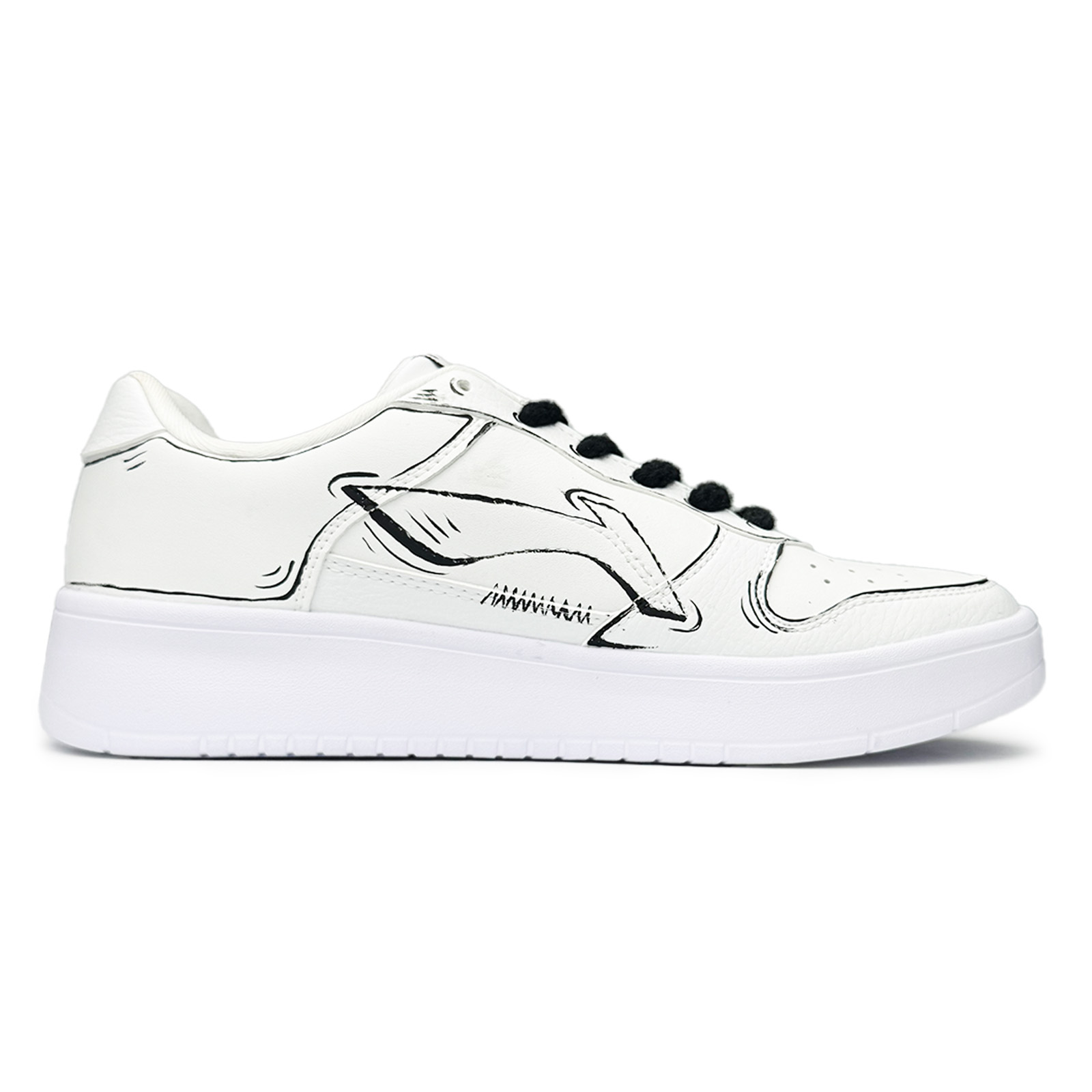 LiNing Pontoon Boats Lightweight, Slip Resistant, And Abrasion Resistant Low Top Skateboard Shoes Unisex White Black купить в интернет-магазине Yoocart с быстрой доставкой по России.