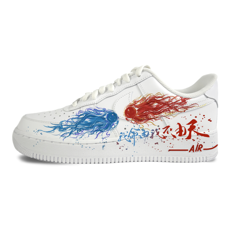 Nike Air Force 1 Abrasion-Resistant Low-Top Skateboard Shoes Men's White