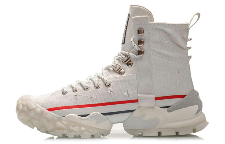 LiNing CF Mouse Bite Sky Open Cushioning Anti-Slip And Wear-Resistant High-Top Sports Casual Shoes Men's White