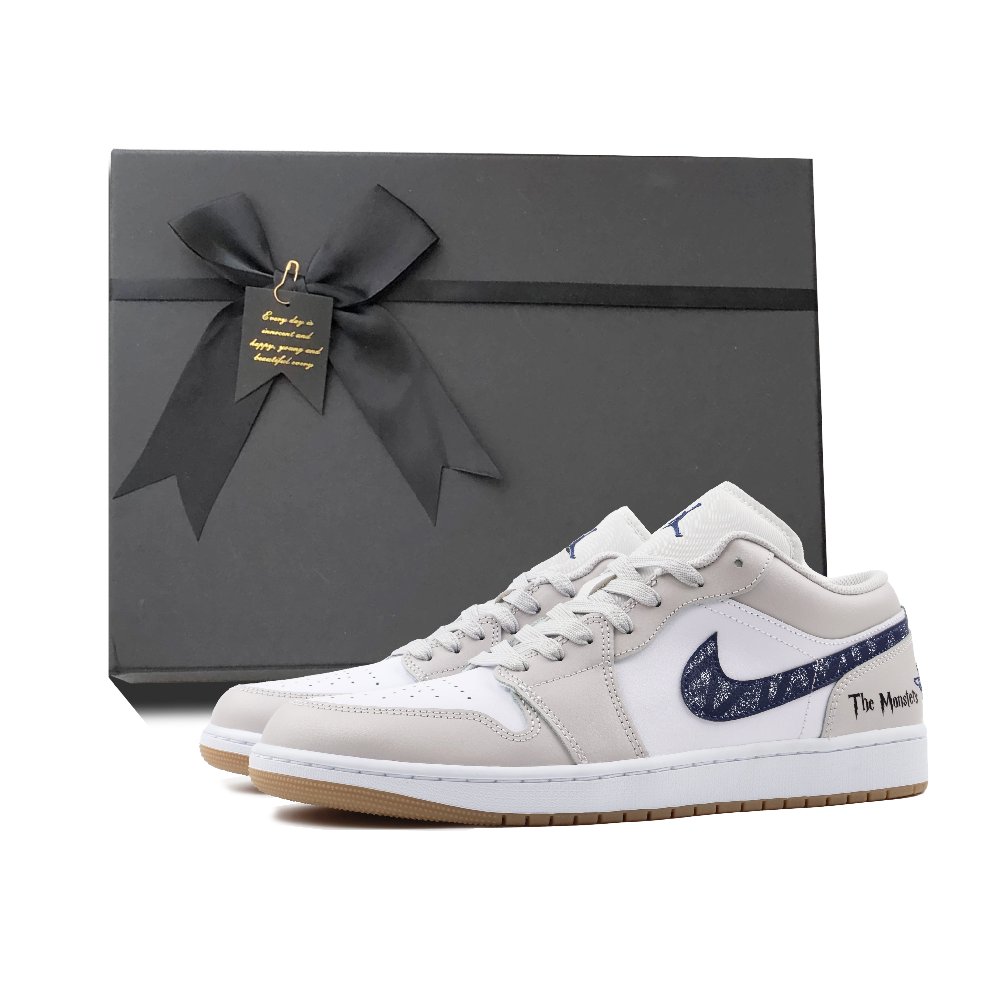 Jordan Air Jordan 1 Low Top Vintage Basketball Shoes Unisex Gray White