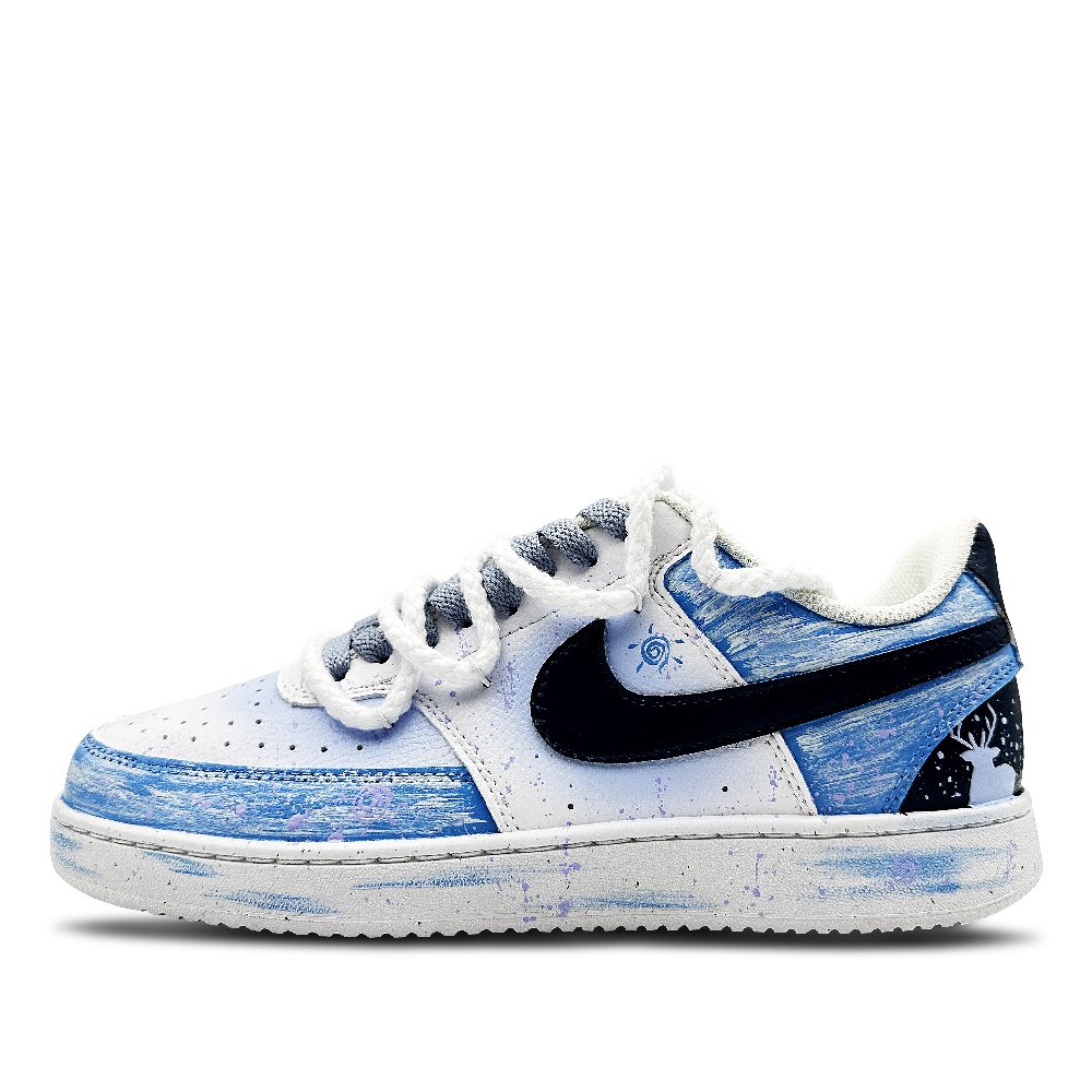 Nike Court Vision 1 Low Low-Top Skateboard Shoes Men's Blue White