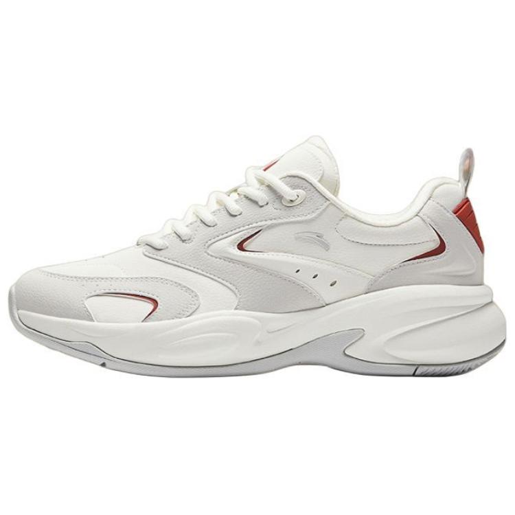 Anta ACE Anti-Slip Wear-Resistant Low-Top Chunky Sneakers Men's White Red