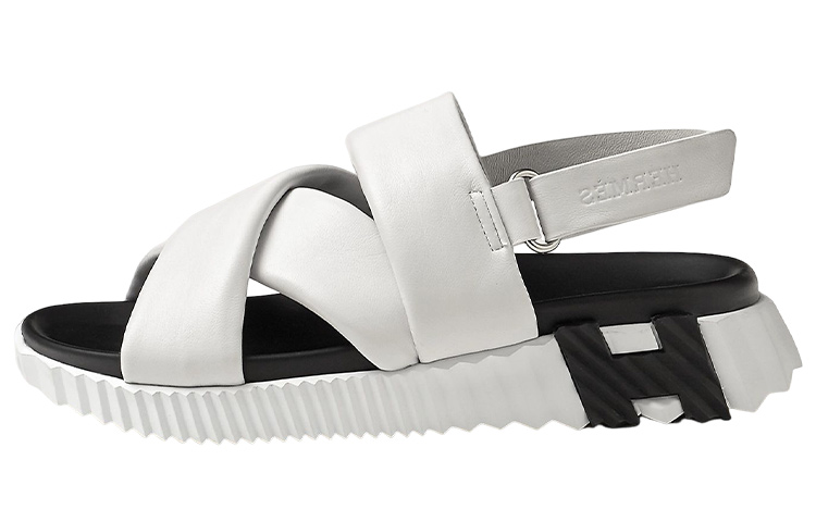 HERMES Electric Beach Sandals Women's White