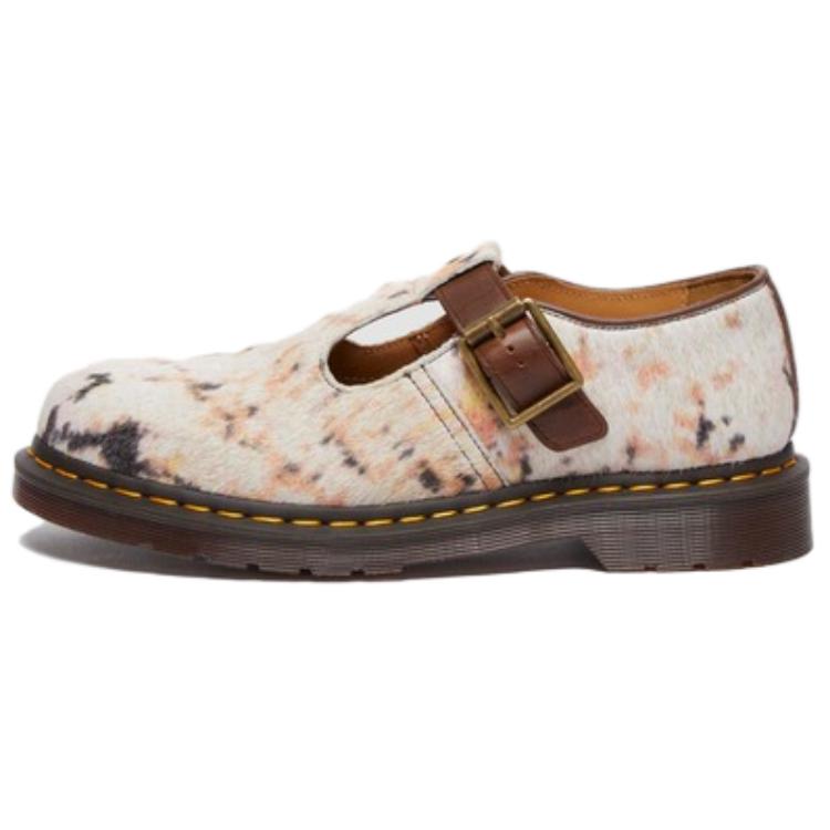 Dr.Martens T-BAR Casual Single Shoes Women's Beige Brown