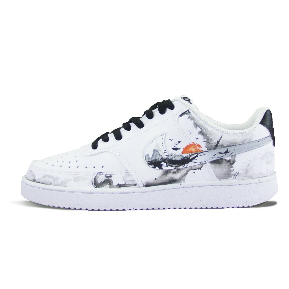 Nike Court Vision 1 Radiant Day Ink Rhythm Anti-Slip Wear-Resistant Low-Top Skateboard Shoes Men's White