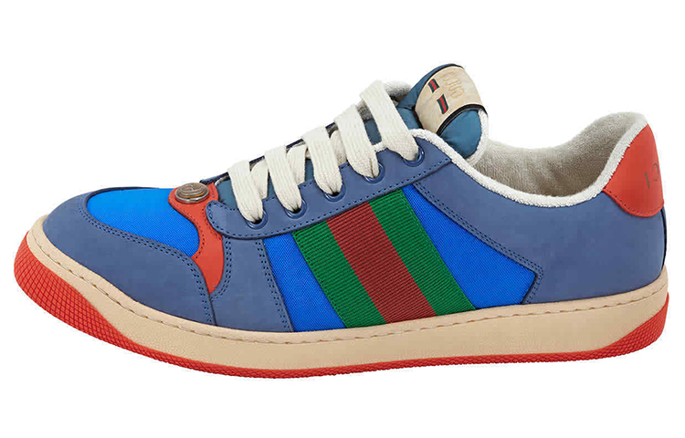 GUCCI Screener Dusty Shoes Stylish Skateboarding Shoes Men's Blue Red