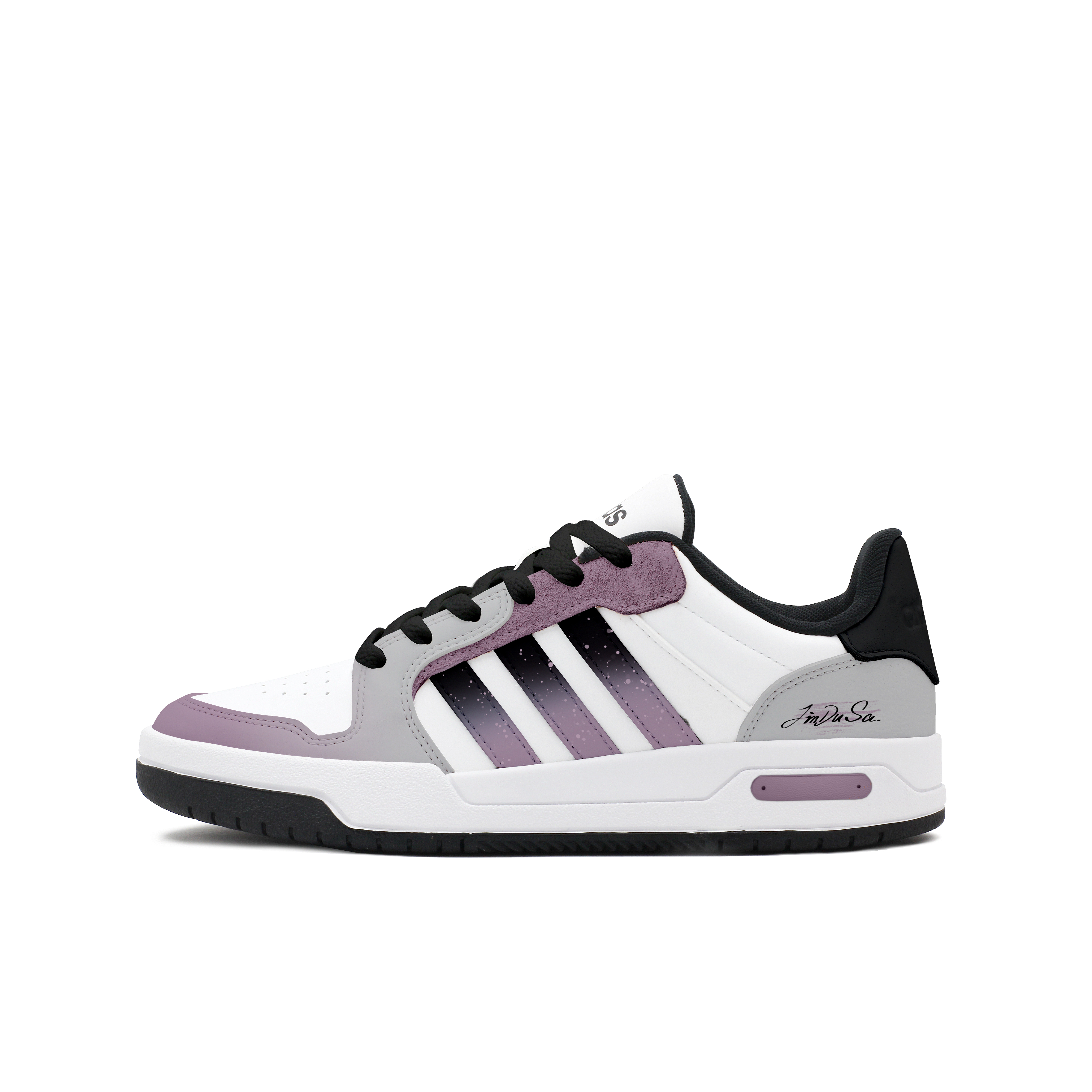Adidas Neo Entrap Abrasion Resistant Low Top Vintage Basketball Shoes Unisex White Purple