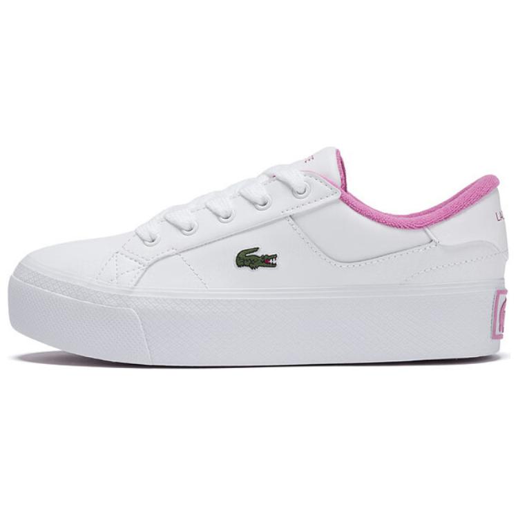LACOSTE Slip Resistant Low Top Skateboard Shoes Women's White