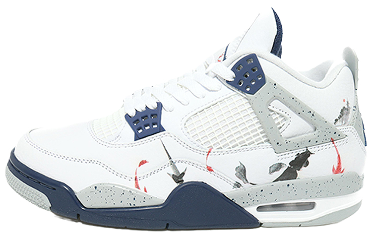 Jordan Air Jordan 4 Retro Mid Top Vintage Basketball Shoes Unisex White