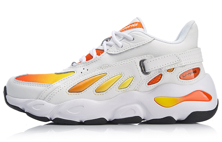 LiNing Butterfly Low-Top Chunky Sneakers Women's White Orange