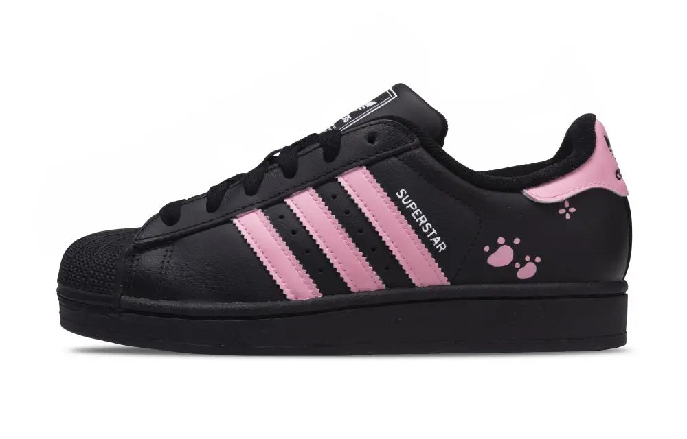 Adidas Originals Superstar Low top Skateboard Shoes Unisex Black Pink
