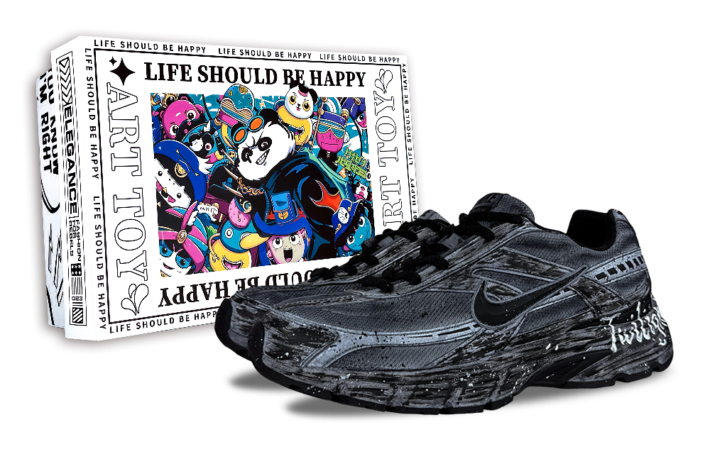 Nike Initiator Shock Absorbers Low Top Running Shoes Unisex Black Gray