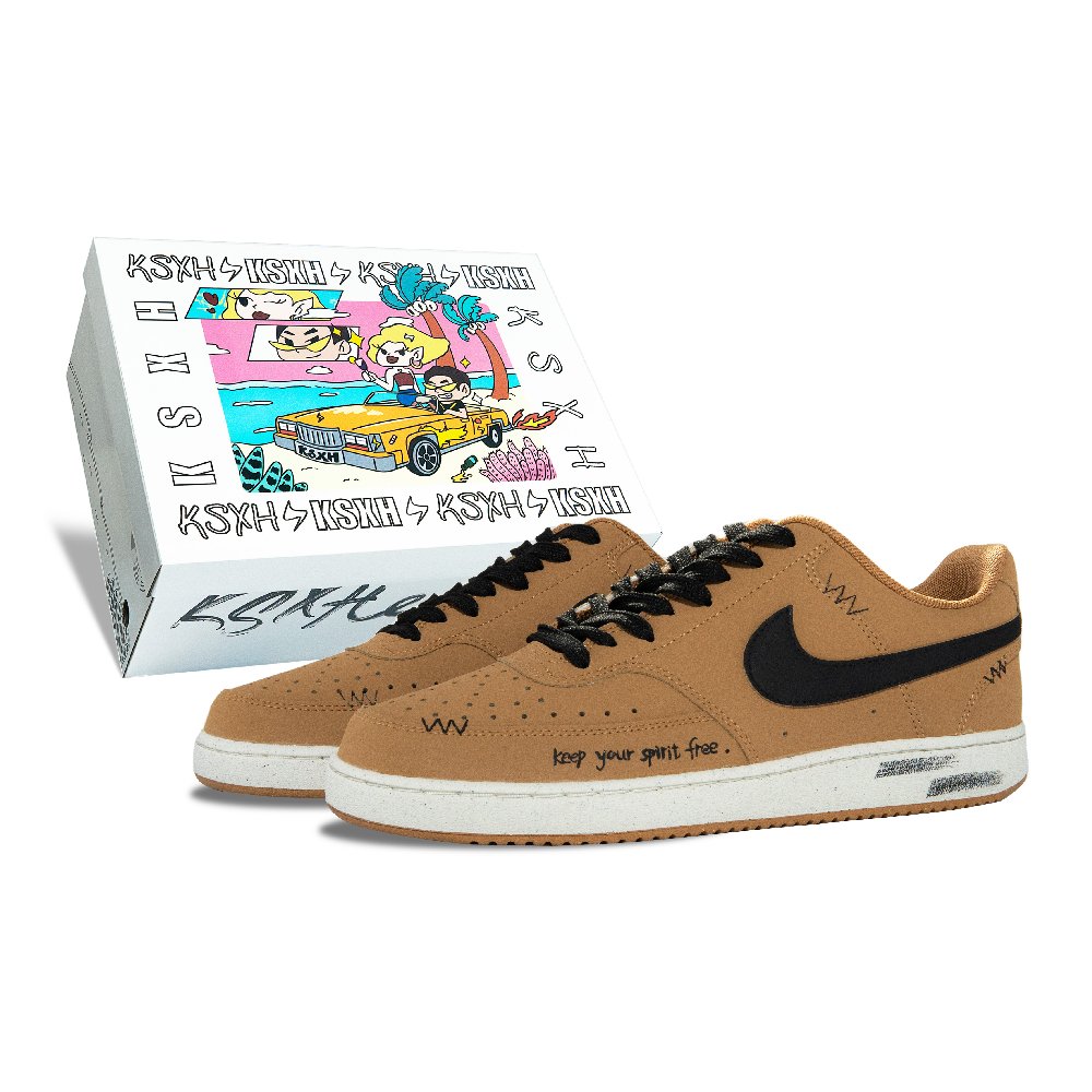 Nike Court Vision Low Anti-Slip Wear-Resistant Low-Top Skateboard Shoes Men's Brown