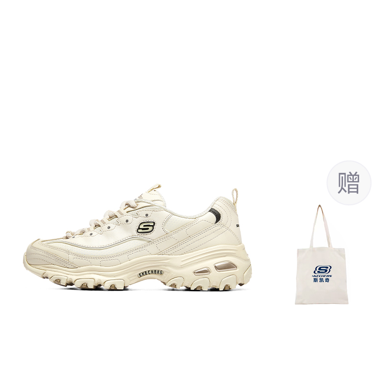 Skechers D'LITES 1.0 Slip-Resistant Breathable Low-Top Chunky Sneakers Women's Ecru
