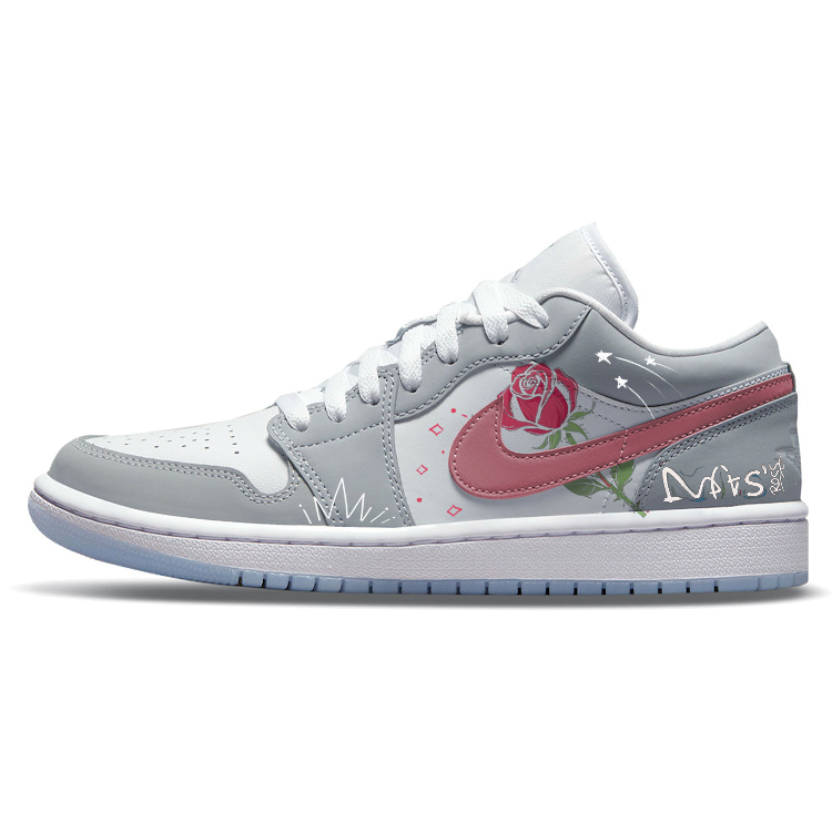 Jordan Air Jordan 1 Low Top Vintage Basketball Shoes Unisex Gray