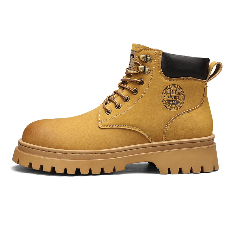 Jeep Vintage Classic Yellow Boots Short Mid Calf Martin Boot Men's