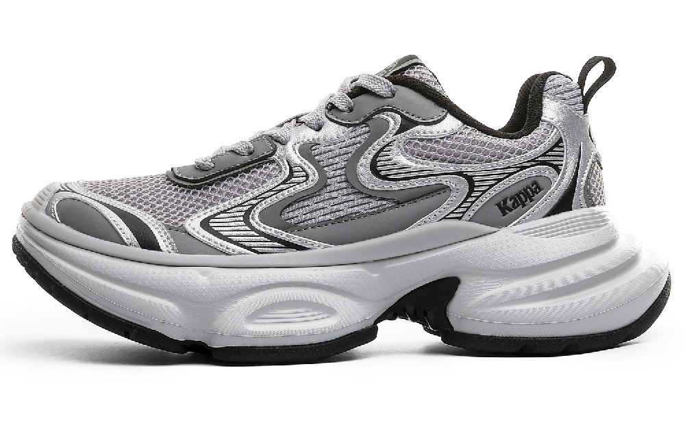Kappa Anti-Slip Wear-Resistant Low-Top Chunky Sneakers Women's Silver
