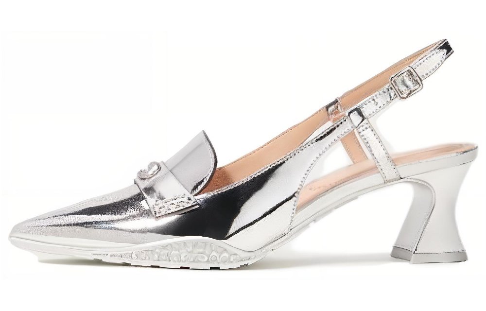 COACH Hybrid Block Heel High Heels 5.5cm Women's Silver