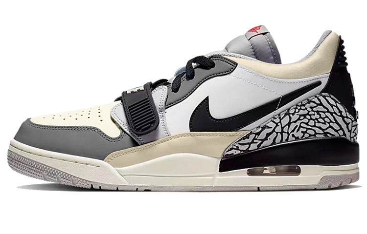 Jordan Legacy 312 Low Anti-Slip Wear-Resistant Low-Top Vintage Basketball Shoes Men's Ecru Gray