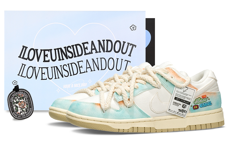 Nike Dunk Anti-Slip And Wear-Resistant Lightweight Low-Top Skateboard Shoes Women's Blue Orange