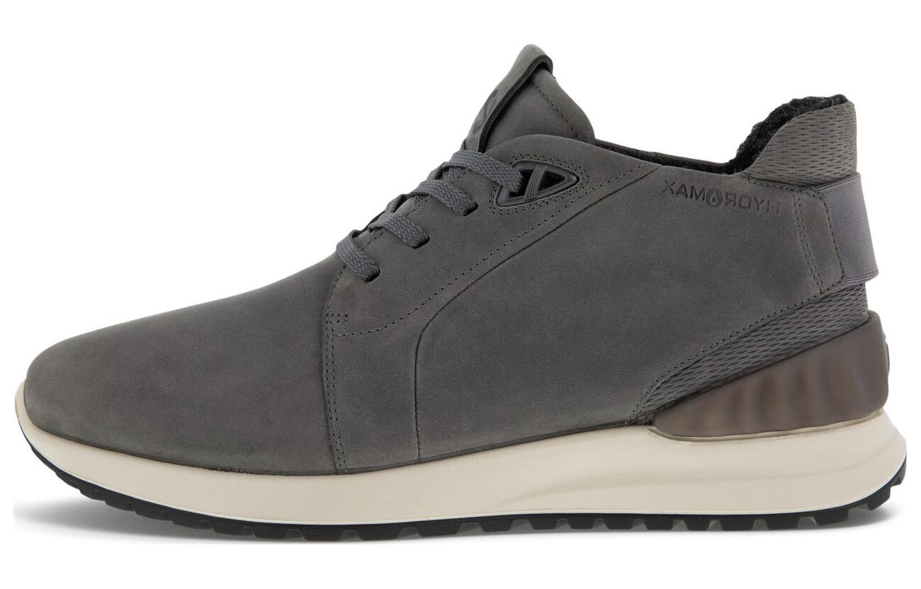 Ecco Ya Yue Shock Absorbers Slip Resistant Abrasion Resistant Mid top Sports Casual Shoes Men's Gray