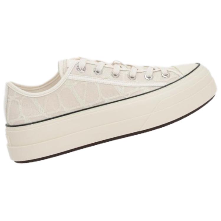 Valentino Abrasion Resistant Low Top Skateboard Shoes Women's Ecru
