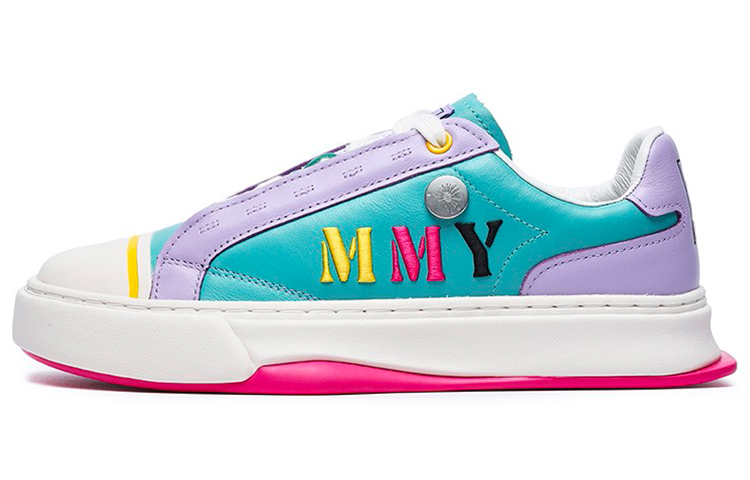 MIHARA YASUHIRO x FILA FM-4 -4 Wear-Resistant Low-Top Skateboard Shoes Women's Blue Green Purple